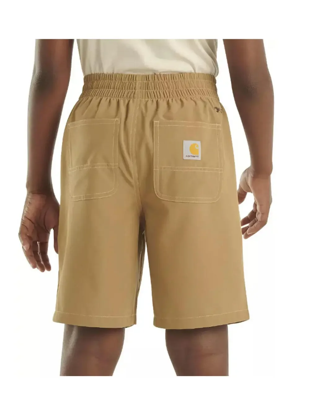 (C94) Carhartt Youth Boys' Rugged Flex Ripstop Work Shorts Dark Khaki Large